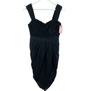Phoebe Couture Dress Womens 4 Black Tulip Cocktail Evening Mini Silk Blend NWT